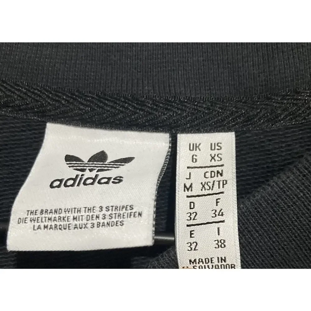Adidas Originals Black Long Sleeve Crewneck Sweatshirt Size XS Logo Adult
